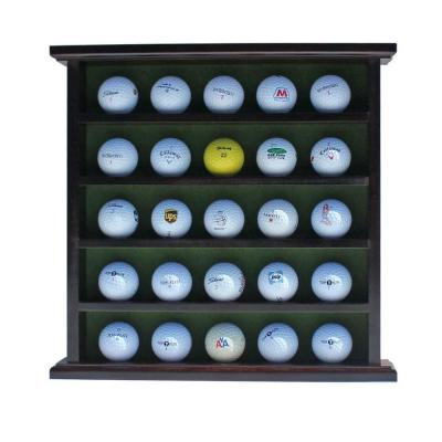 China High Quality Wholesale Custom Morden Solid Wood 25 Golf Ball Black Display Case for sale