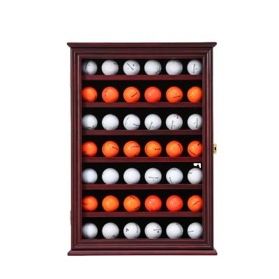 China New Design Walnut Morden Amazon 7 Layer Golf Ball Display Case Holder Cabinet Shade Box For Sports Game for sale