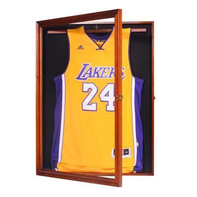 China Wholels Fashionable Custom Hot Sale Basketball Jersey Football Jersey Showcase Shade Solid Wood Box Frame for sale