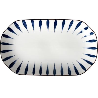 China Viable Wholesale Appetizer Tray Dinner Set White Ceramic Tray Plate For Restaurant porcelain oval serving for sale