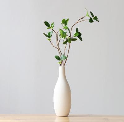 China Nordic Simple Boho Retro Clay Pottery Ceramic Flower Vase Art Decor White for Shelf Home Decor for sale