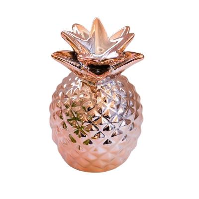 China Ceramic Rose Pineapple Piggy Bank Gifts Trinket Box Hot Selling Luxury Ceramic Luxury Handmade Box for sale