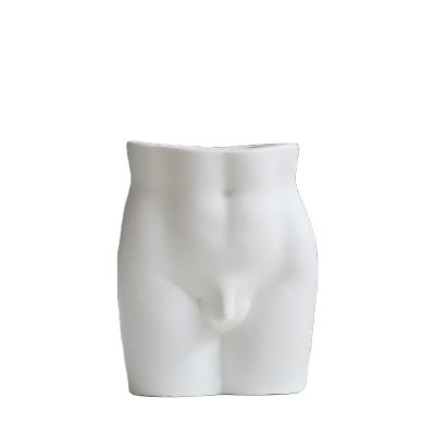 China Art Decor Factory Wholesale Custom Design White Butted Vase Ceramic Butted Vase for sale