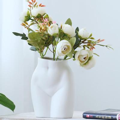 China Art Decor Fashion Art Shape Sculpture Body Human Butt Vases Ceramic Flower Vase for sale