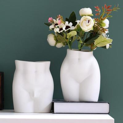 China Art Decor Female Form Body Ceramic Flower Pot Vases For Home Decor Boho Planter Plant Pot Modern Human Body Vase Woman End for sale