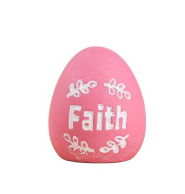 China Art Decor Cute Design Cement Egg Decoration Cement with Love Faith Grace Blessed for sale