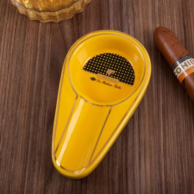 China 2021 Europe and America New Style Portable Mini Ceramic Single Cigar Ashtray Small Size Travel for sale