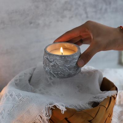 China Nordic Popular Decorative Wedding Party Birthday Rectangle Cement Candle Holder for sale