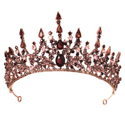 China Alloy+Rhinestone YANYE Retro Baroque Deep Red Wine Colors Bridal Party Alloy Rhinestones Headpiece Crown for sale