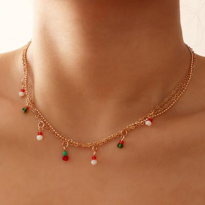 China FASHIONABLE Christmas Series YANYE Rice Pearl Metal Clavicle Chain Simple Geometric Handmade Necklaces for sale