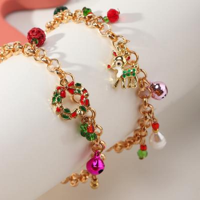 China FASHIONABLE Christmas Series YANYE Simple Cute Alloy Elk Braid Bracelet Multiple Christmas Elements Pendant for sale