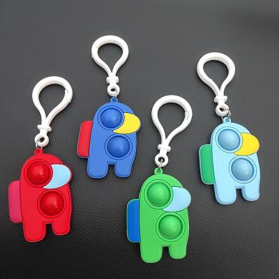 China Promotion Gift YANYE Trumpet Astronaut Series Fingertip Dimple Toy Happy Bubble Pendant Silicone Key Chain for sale