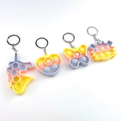 China Promotion Gift YANYE Silicone Decompression Fingertip Dimple Toy Happy Bubble Pendant Keychain for sale