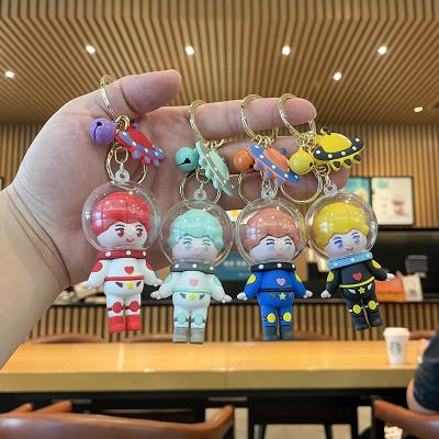 China Creative YANYE Astronaut Plastic Dangling Bag Cute Cartoon Retractable Key Chain for sale