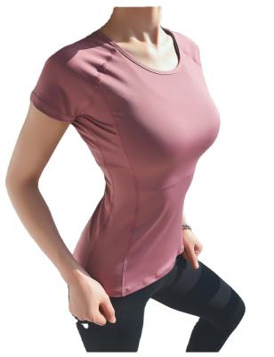 China New Anti-wrinkle sports T-shirt fitness sports fitness female net red sexy back t-shirt beautiful for sale