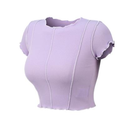 China Anti-wrinkle top women's summer thin section casual fitness sports running t-shirt dancing sexy T-shirt for sale