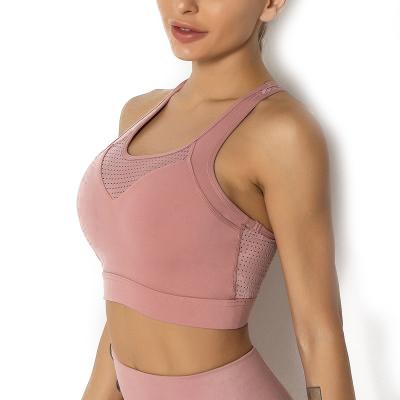 China Excellent Quality Yoga Fitness Breathable Outdoor Sports Underwear Breathable Mesh Gather Bra for sale