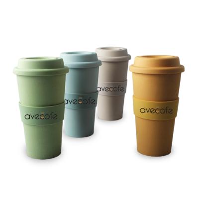 China Eco Friendly Sustainable Fiber 450ml Bamboo Coffee Mug Manufacturer With Bamboo Lid Custom Logo For Office for sale