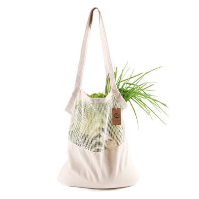 China Shopping Bag Green Atmosphere Best Selling All Cotton Splice Canvas Mesh Cotton Bag Fashionable Fabric With Long Handle for sale