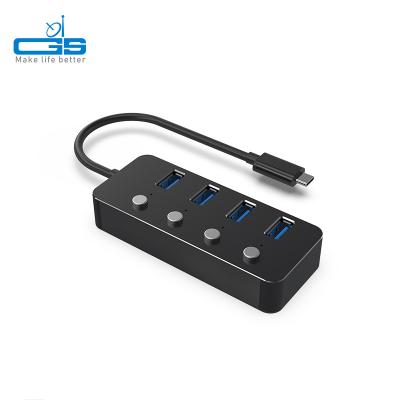 China 4 Port USB 3.0 High Speed ​​Mobile Devices Multi Hub USB-C/A 3.1 Person Switches 5Gbps USB Data Hub For PC Computer for sale