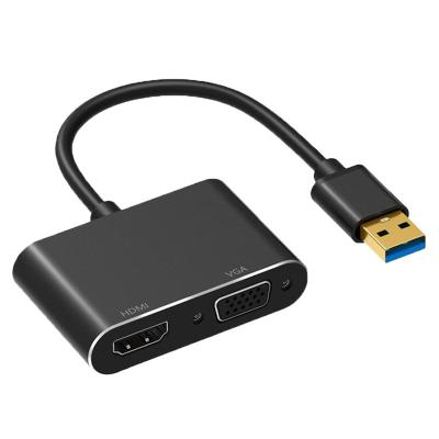 China LAPTOP USB3.0 Type A to VGA & 4K HD Adapter - 2-in-1 - 4K 30Hz - Space Gray/Black/Silver for sale