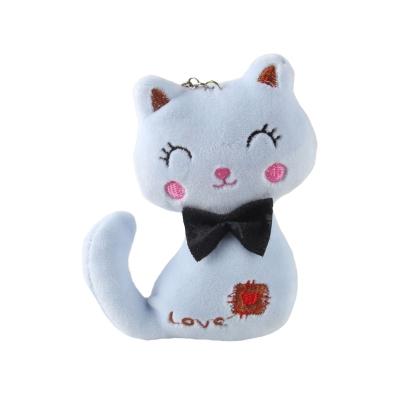 China Small Cute Fun Bow Knot Cat Plush Toy Pendant Catching Machine Dolls Bag Ornaments Parity Cheap Gifts for sale