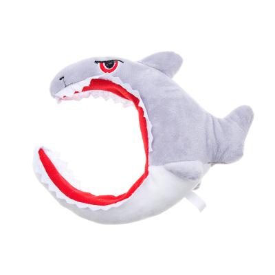 China Hot Wholesale Fierce Cute Fun Marine Life Stuffed Animal Shark Dinosaurs Hairband Plush Toys Funny Gift For Kids Friends for sale