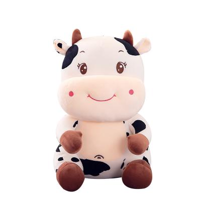 China Cute Fun Plush Soft Stuffed Pillow Sleeping With Soothe Rag Dolls Birthday Gift For Kids Friends Cartoon Milk Cow Plush Toys for sale