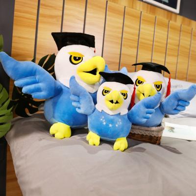 China Cute Gift School Customized Graduation Eagle Plush Dolls Sitting With Hat Doctor Bear Toy Gift Teddy Bear Plush Toy Stuffed Animals for sale