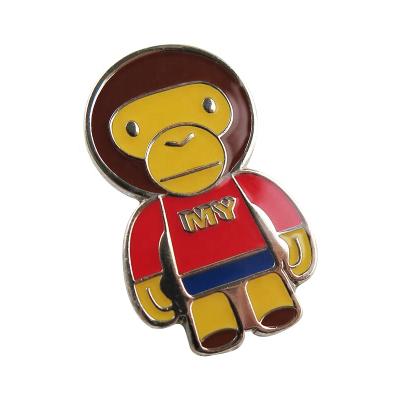 China Europe Custom Design Monkey Cartoon Metal Enamel Brass Soft Lapel Pin for sale