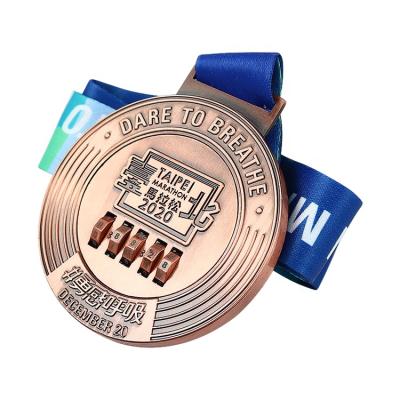 China China Factory Wholesale No Minimum Custom Logo Custom Metal Rotatable Sport Medals With Ribbon for sale