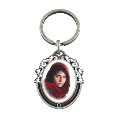 China Fashionable Customized Design Photo Frame Metal Zinc Alloy Hole Reinforcing Ring Metal Keychain for sale