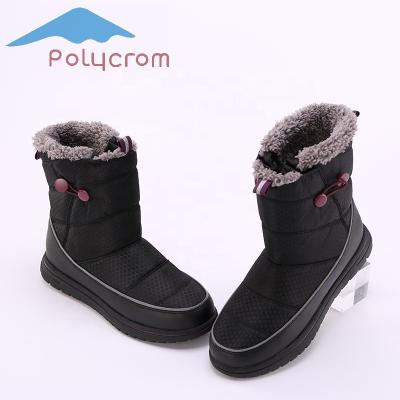 China Custom Logo Faux Fur Warm Simple Women Flat Winter Snow Boots Wholesale Winter Women's Breathable Boots for sale