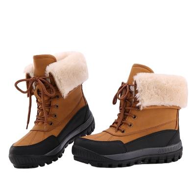 China Good Quality PU Warm Waterproof Women Fur Non-slip Snow Boots for sale