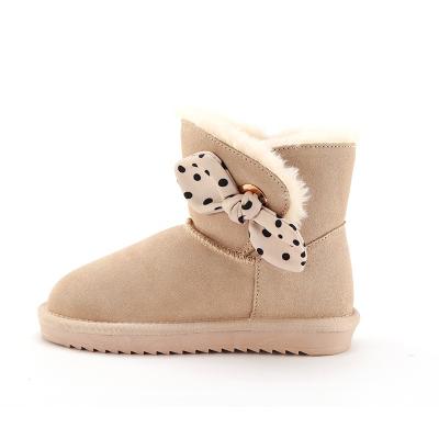 China Breathable Hot Selling Women And Fashion Children Warm Ankle Snow Boots Winter Cow Fur Boots for sale