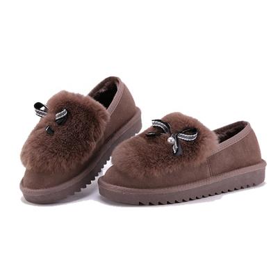 China Fashion Trend Sheepskin Anti-skid Indoor Rubber Unique Comfortable Fur Warm House Shoes Women Shoes Slippers for sale