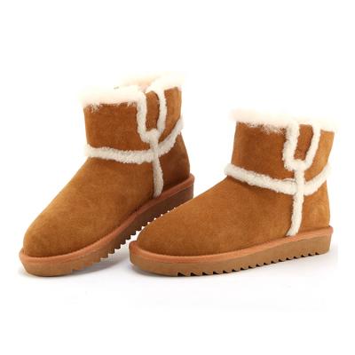 China Winter Breathable Snow Women Fur Flat Ankle Boots for sale