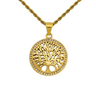 China Environmental Friendly 18k Gold Plated Occult Statement Elden Golden Tree Stainless Steel Fashion Unisex Pendant for sale