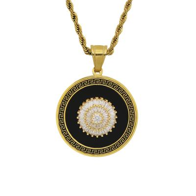 China CLASSIC Unique Design Black Epoxy Boom Firework Gift Moment Beauty Diamond Luxury Gold Plated Jewelry Stainless Steel Jewelry for sale