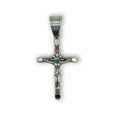 China Crystal Customization Wholesale Stainless Steel Red Environmentally Friendly Jesus Sacred Crucified Pendant for sale