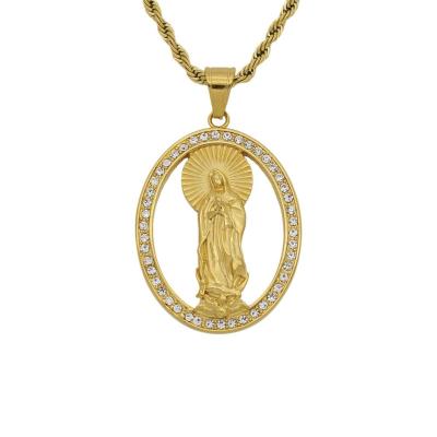 China Religious Beliefs Stainless Steel Catholicism Virgin Mary High Polished Pendant Blessed Mother Religious Top Selling for sale