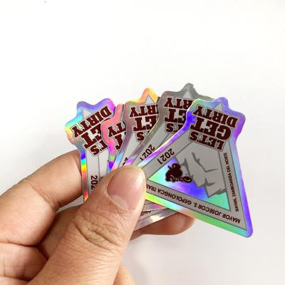 China Waterproof Custom Logo Stickers Holographic Die Cut Sticker for sale