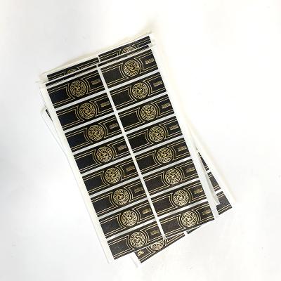 China Water Glue Cigarette Ring Sticker Gold Foil Adhesive Cigar Label With Private Logo for sale