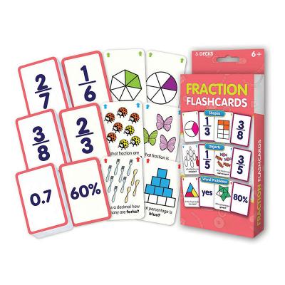 China Kids Learning Children's Playing Card Game Custom Printing Kid's Fraction Card Flash Cards for sale