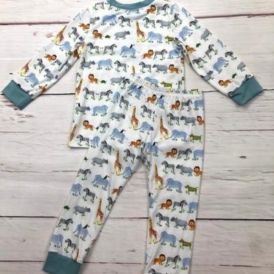 China Casual Boutiques Boy Sets Boutiques Boy Two Piece T-Shirt And Pants Animal Print Design Boutiques Boy Clothes for sale