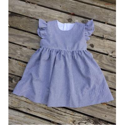 China Hot Selling Cotton Seersucker Soft Summer Dresses Girls Breathable/Comfortable Ruffles Baby Dress Sleeveless Fluffy Clothes for sale