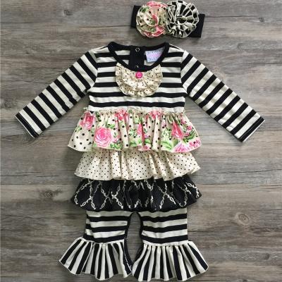 China Factory Sale Bulk Kids Breathable/Comfortable Clothes Three Layers Ruffle Baby Romper for sale