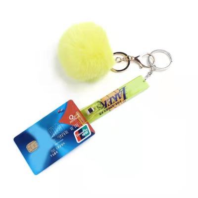 China Custom Customer Logo Credit Card Grabber Card Puller with Fuzzy Balls for Long Nails for sale