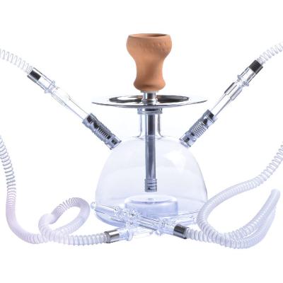 China Smoking tools accessories clear shisha hookah medium size acrylic smoking hookahs with two tubes sheesha hookah for sale