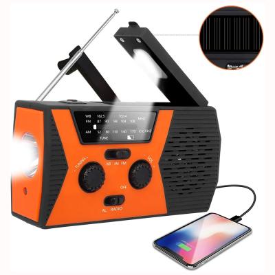 China 2020 Upgraded Environmentally Friendly AM/FM NOAA Weather Radio 2000mAh Solar Hand Crank Emergency Portable Radio Waterproof Survival for sale